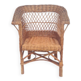 Children's chair in rattan and wicker