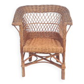 Fauteuil enfant en rotin et osier