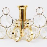 5 Palwa Style Candle Holders by Gaetano Sciolari in Brass and Crystal, 1970s