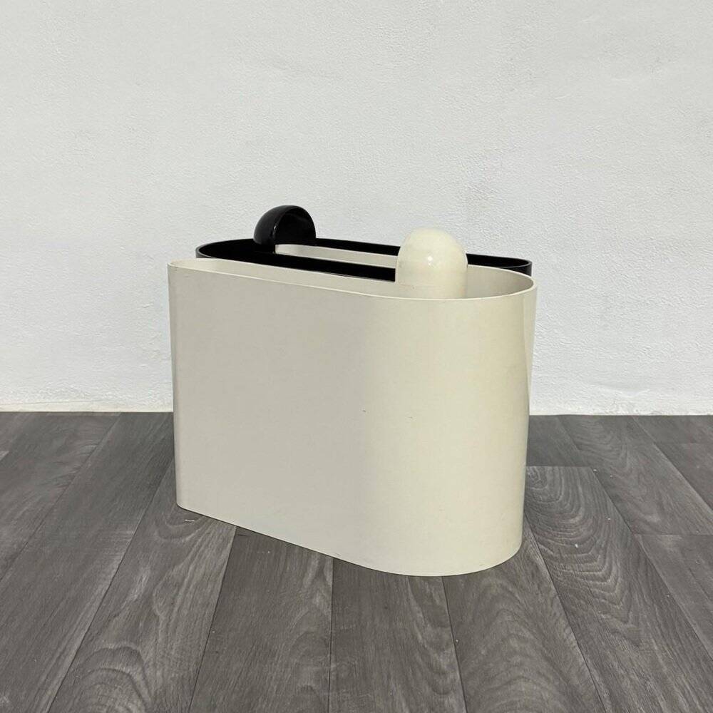White and Black Magazine Rack by Rodolfo Bonetto for Bilumen, 1960s