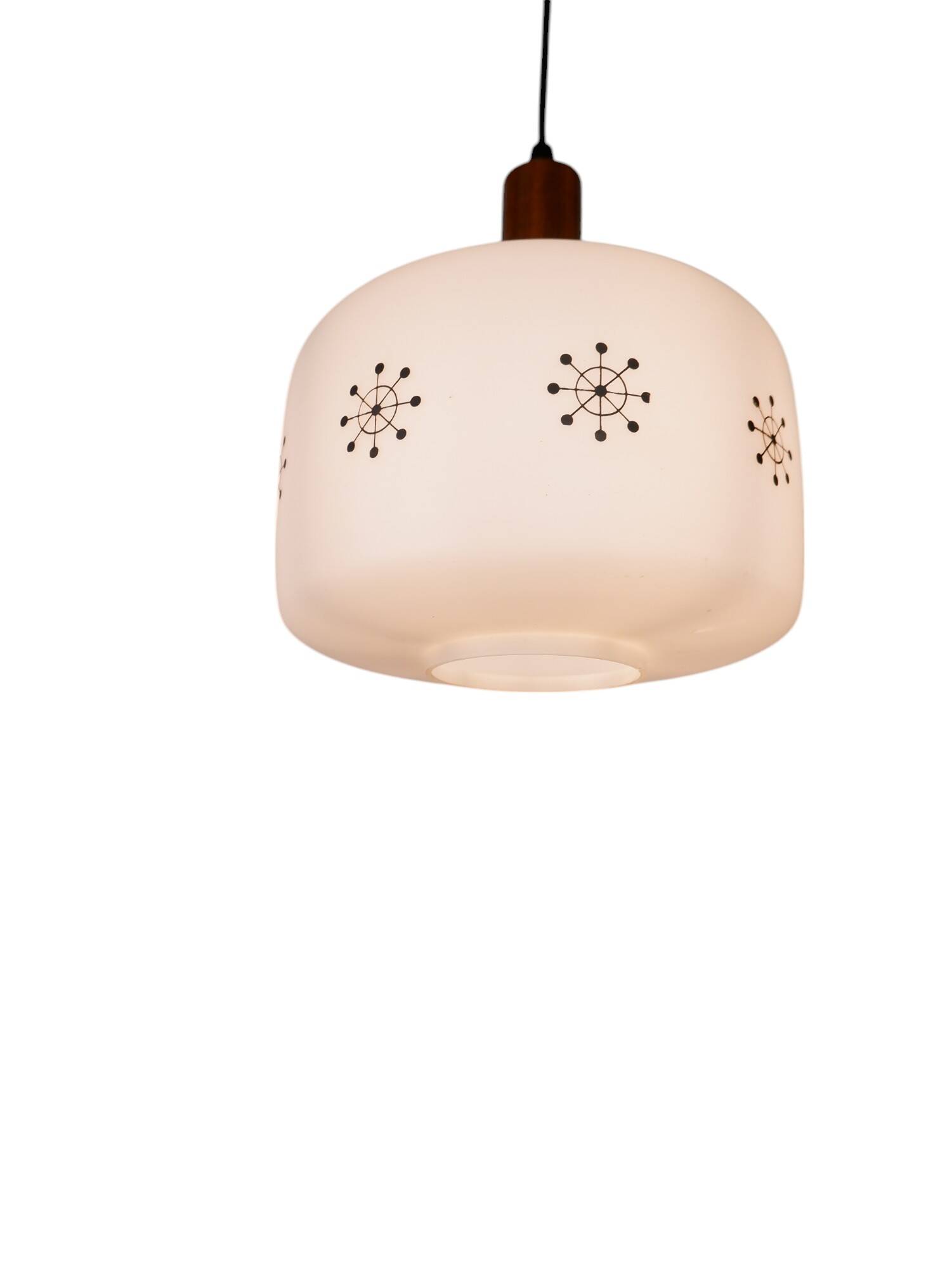 Danish glass hanging lamp, 1960s