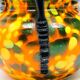 Art Deco vase, spatter glass, Welz Glassworks, Czechoslovakia, 1930s