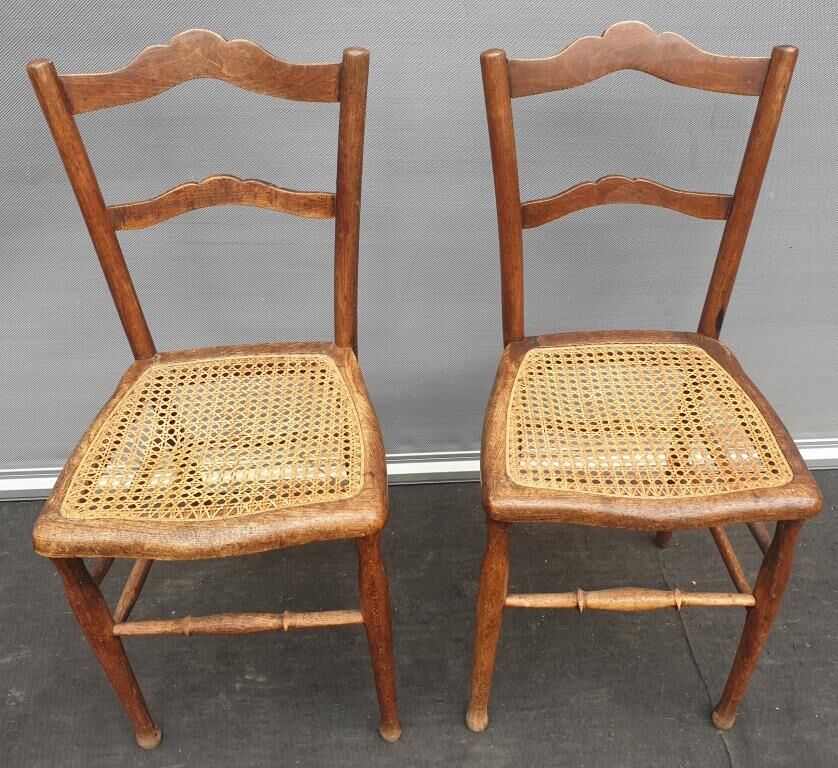 Pair chairs cans d'estaminet XIXth
