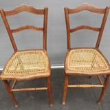 Pair chairs cans d'estaminet XIXth