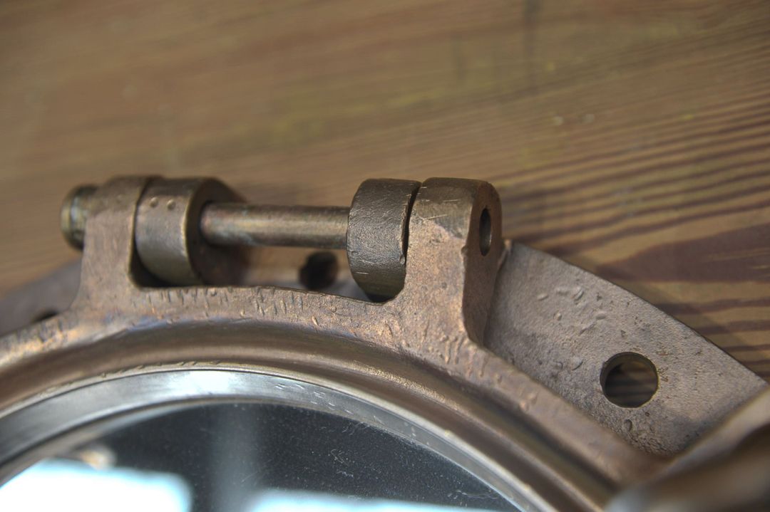 Bronze boat porthole mirror 1920 45x45cm