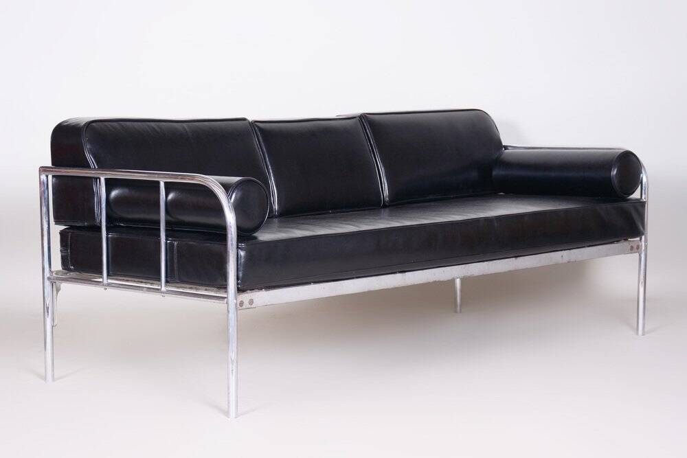 Bauhaus Sofa in Leather from Vichr a Spol, 1930s