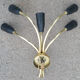 Applique bouquet 5 branches black steel cones, Edition Lunel, 50 years