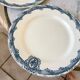 7 flat plates Terre de Fer Salins model "Versailles" XIXth