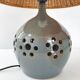 Vintage lamp in stoneware & rattan 1970