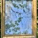 antique moulded wood and gilded stucco mirror - de-mercurised mirror sold in the e