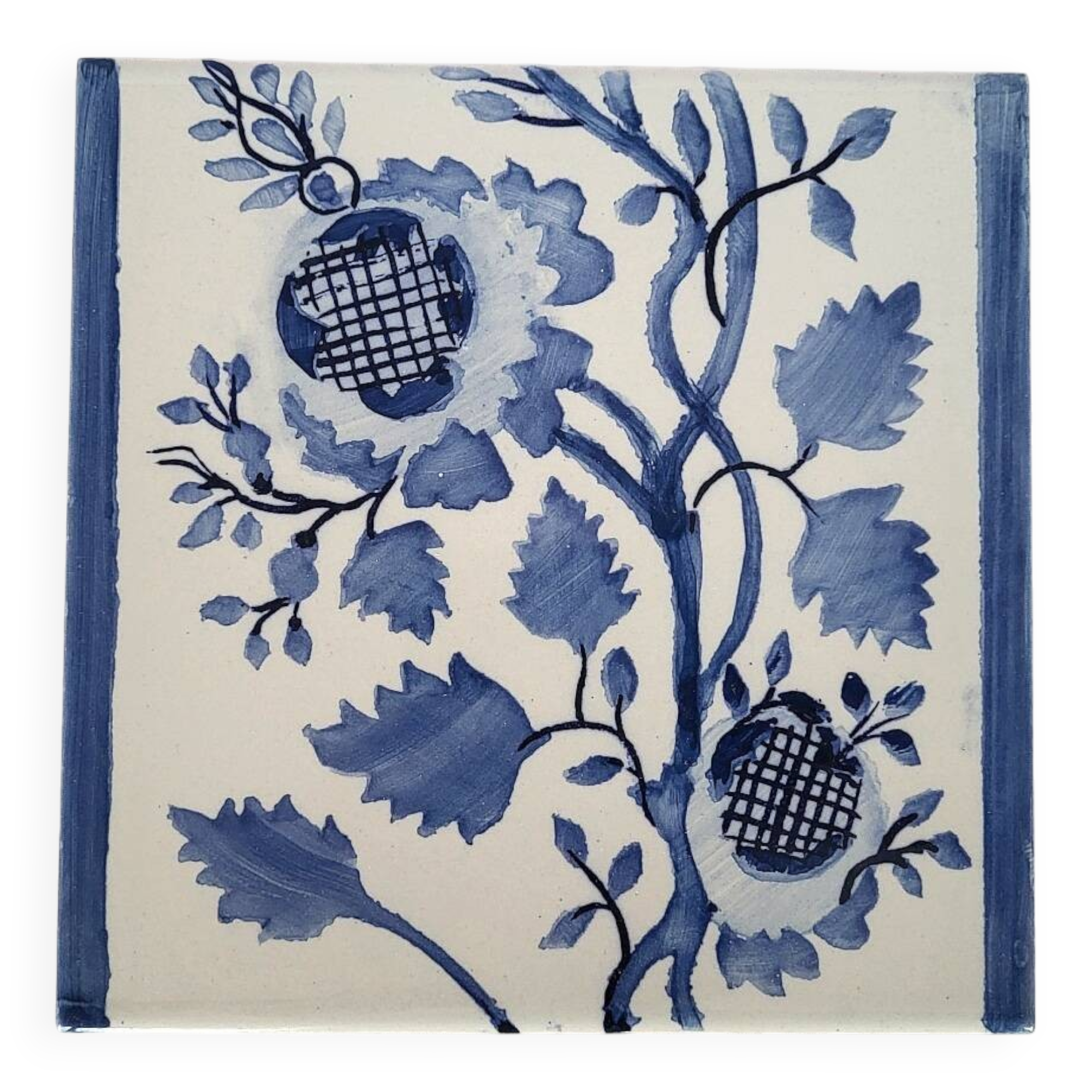 Hand Painted  Portuguese Art Tile Blue & White