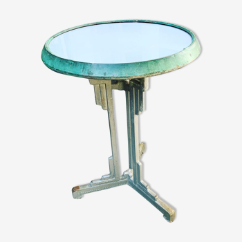 Table en fonte et opaline Charlionais & Panassier, 1930s