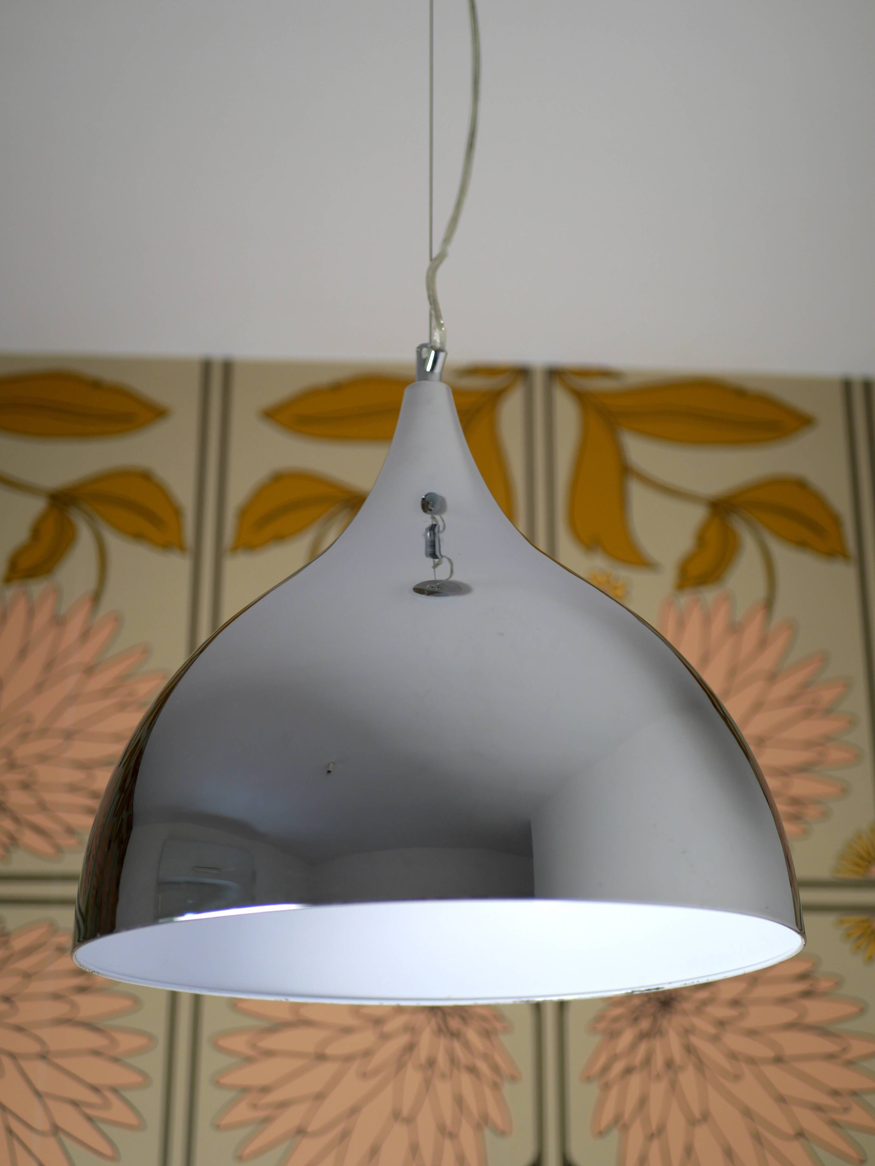 Chrome metal mirror suspension