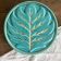 Dessous de plat barbotine feuille turquoise et or
