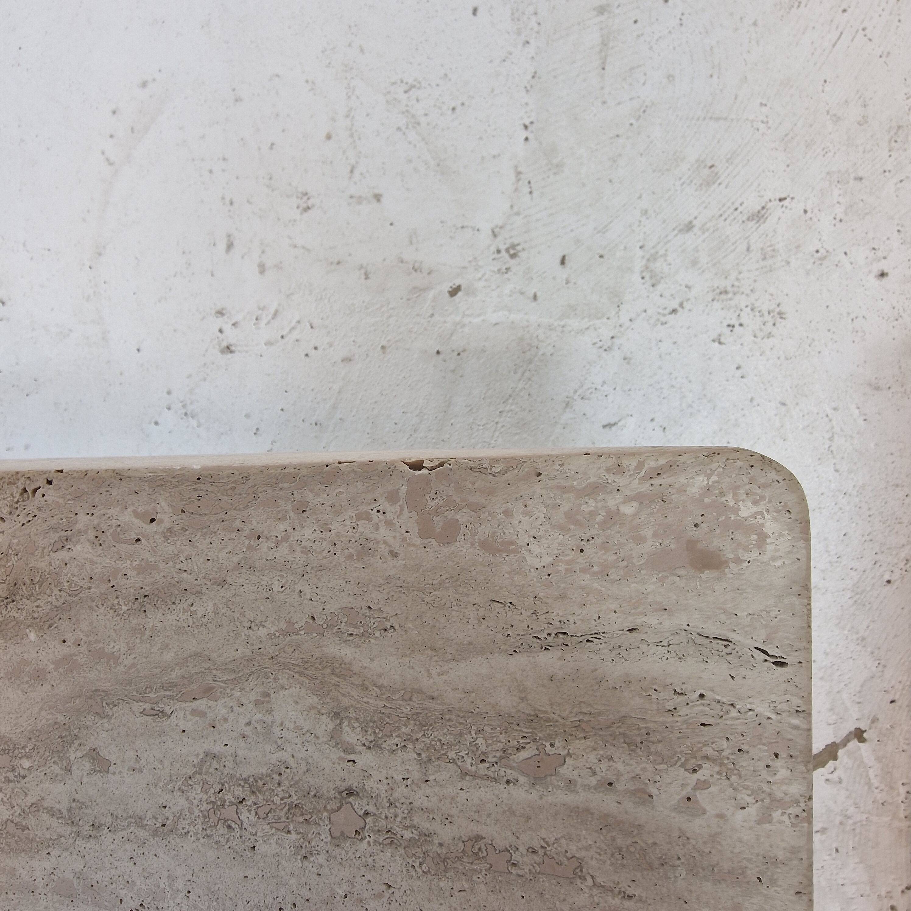 Set of 3 Italian Travertine Coffee or Side Tables, 1980s