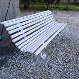 Wrought Iron and Wood Bench from the 60s