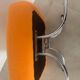 Pouf en tissu orange et métal tubulaire, 1970