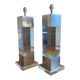 Pair of Plexiglass & Brushed Steel Lamps, Charles Hollis Jones, 1970s