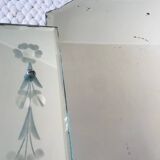 Miroir art déco - miroir italien - années 1930/1940. Miroir art déco gravé.