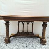 Gothic style console table in oak