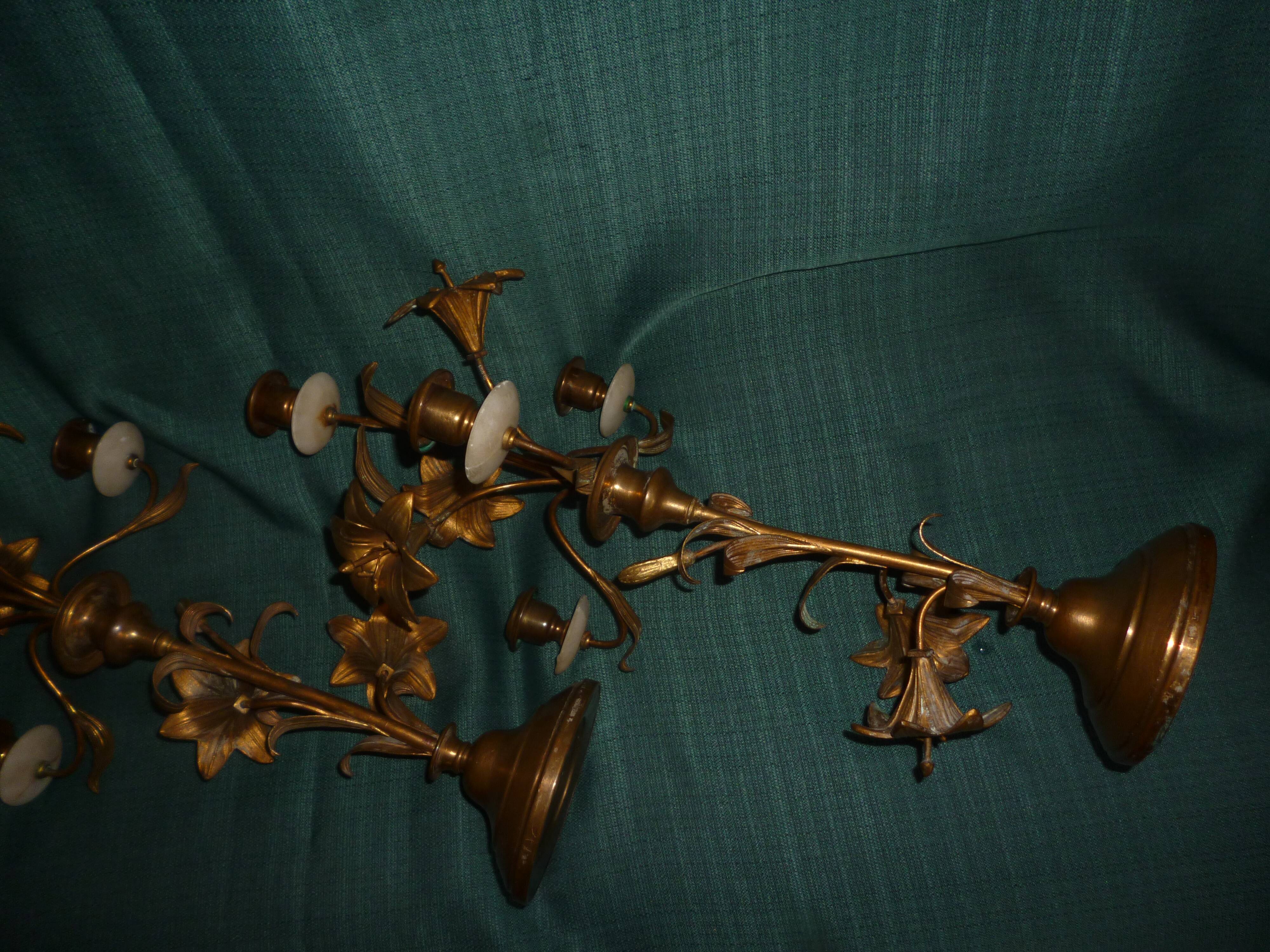 Paire de candélabres bronze laiton XIX