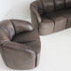 Vintage modular leather sofa and armchair Walter Knoll Piccolino 1960s
