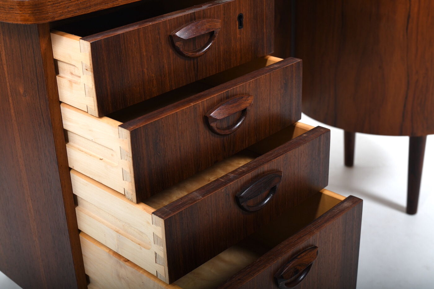 Fine Danish Kidney Desk Model 54 by Feldballes Møbelfabrik 1950s