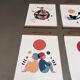 Ensemble de 6 affiches en cuir et teck design scandinave