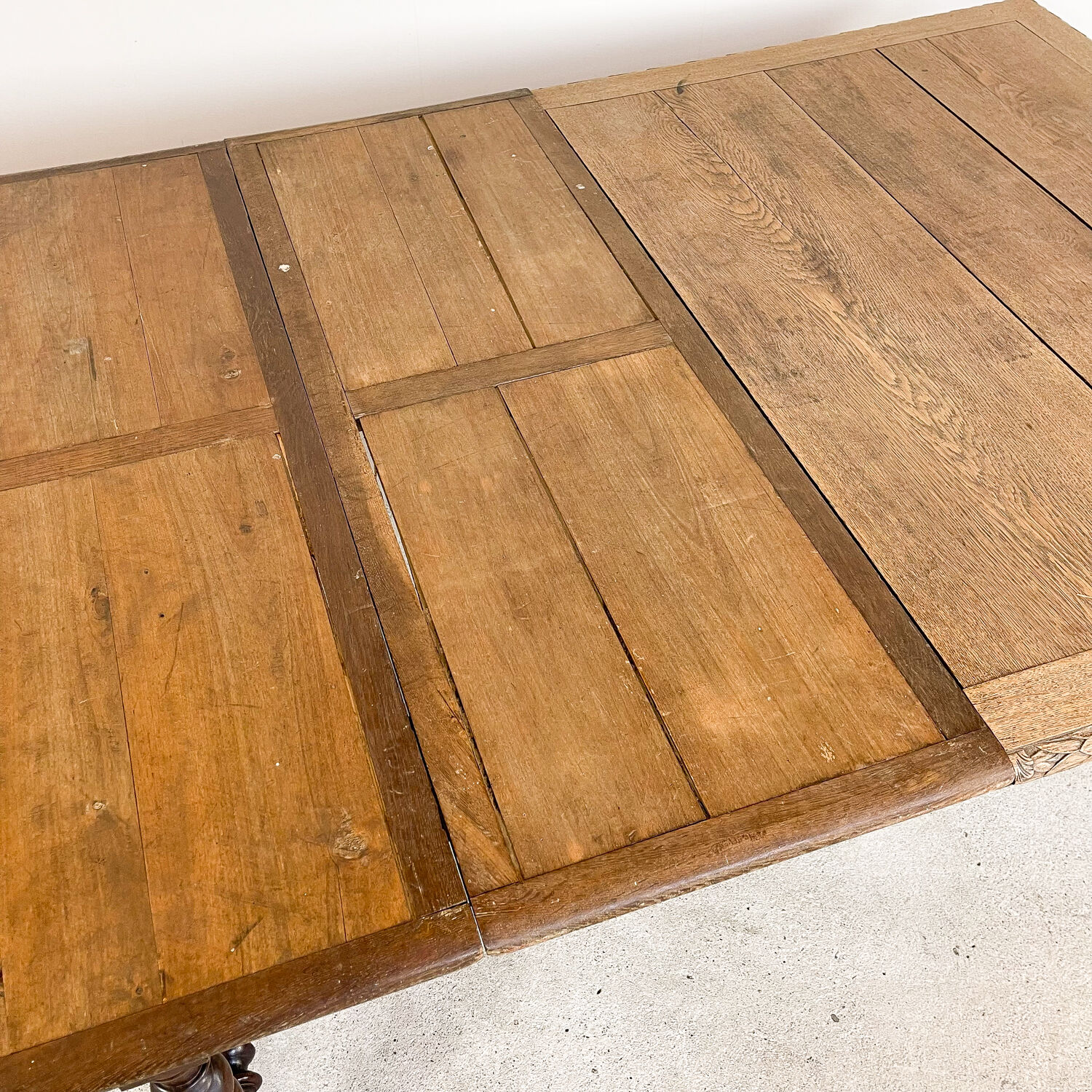 French antique extendable table 350cm Louis XIII barley twist