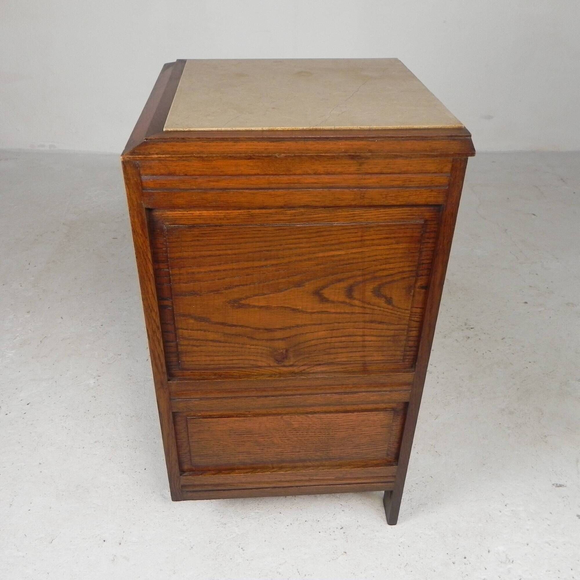 Art Deco bedside table with marble top, 1930s