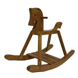 Vintage rocking horse 60s pinewood design minimalist design