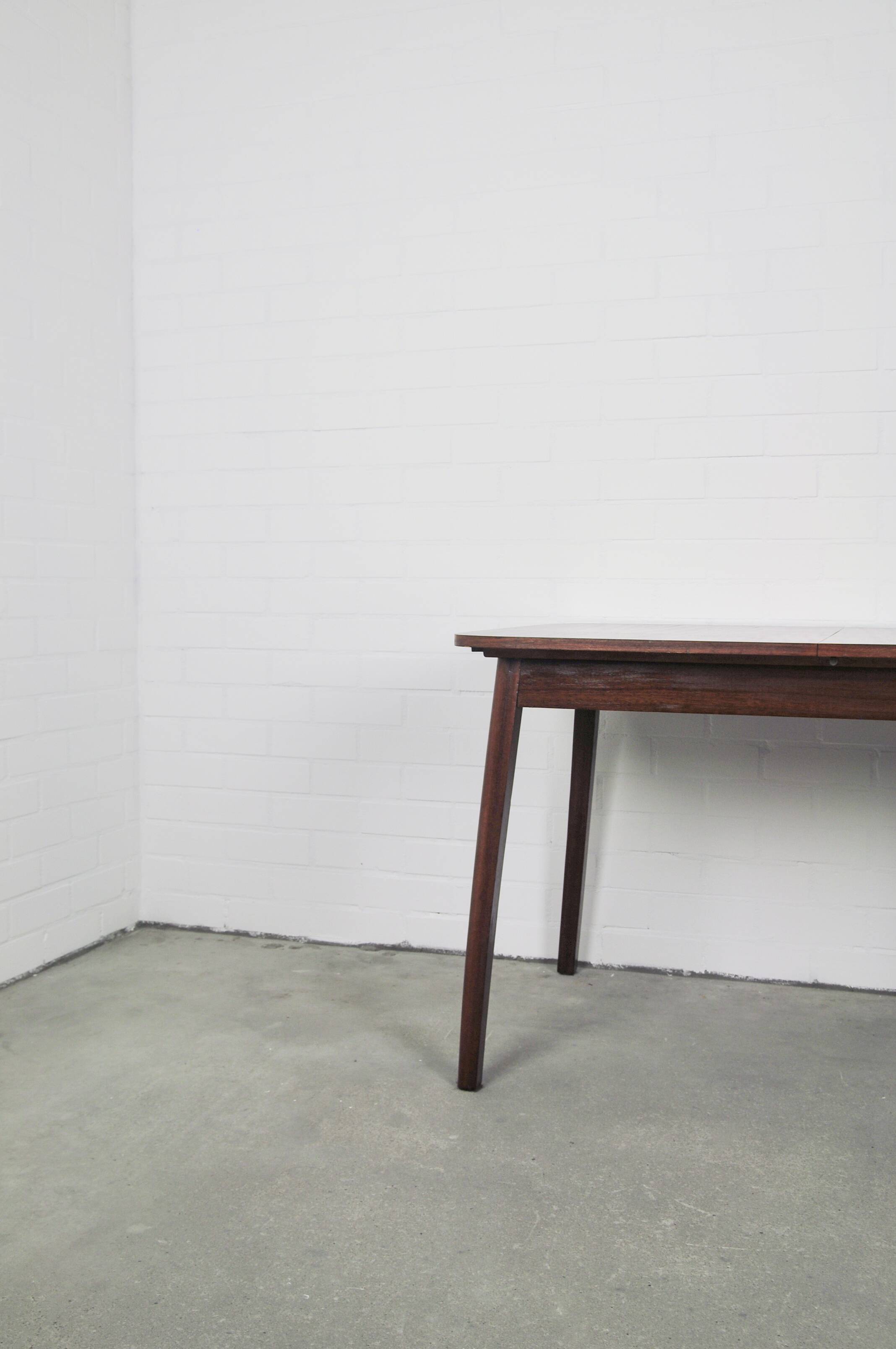 Vintage fold-out dining table with round corners