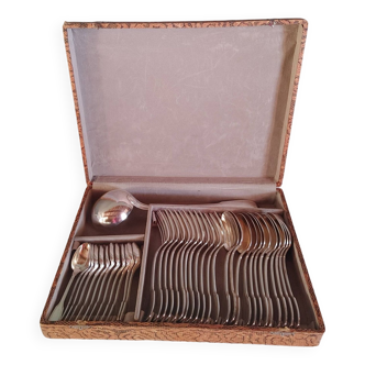 Cutlery set in silver metal, sfam model filet chinon - 37 pieces