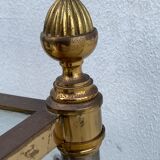 End table in bronze and black opaline glass