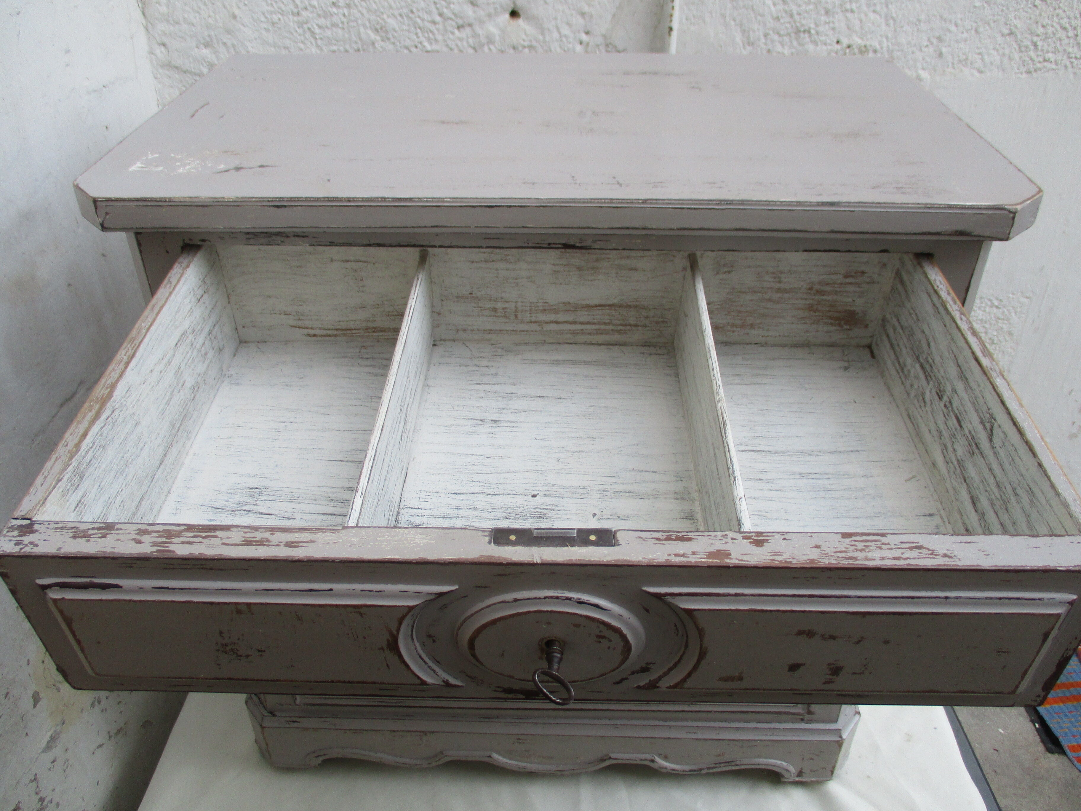 Dresser 19th century gray aged patina
