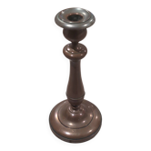 Antique Silver-Plated Metal Candlestick Vintage Torch 18th 19th Century