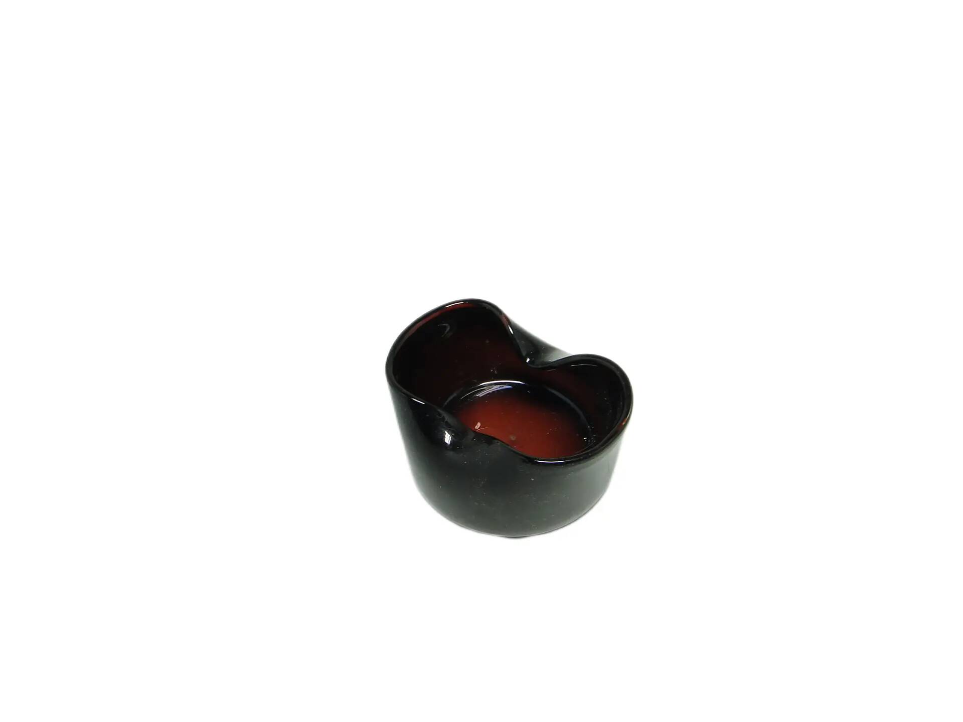 Container, modernism, black glass, Poland, 1970s.