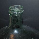 Large vintage light green glass demijohn bottle 20L H42cm