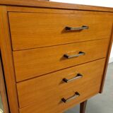Fineer dressoir met draaibare bar en lades, barkast