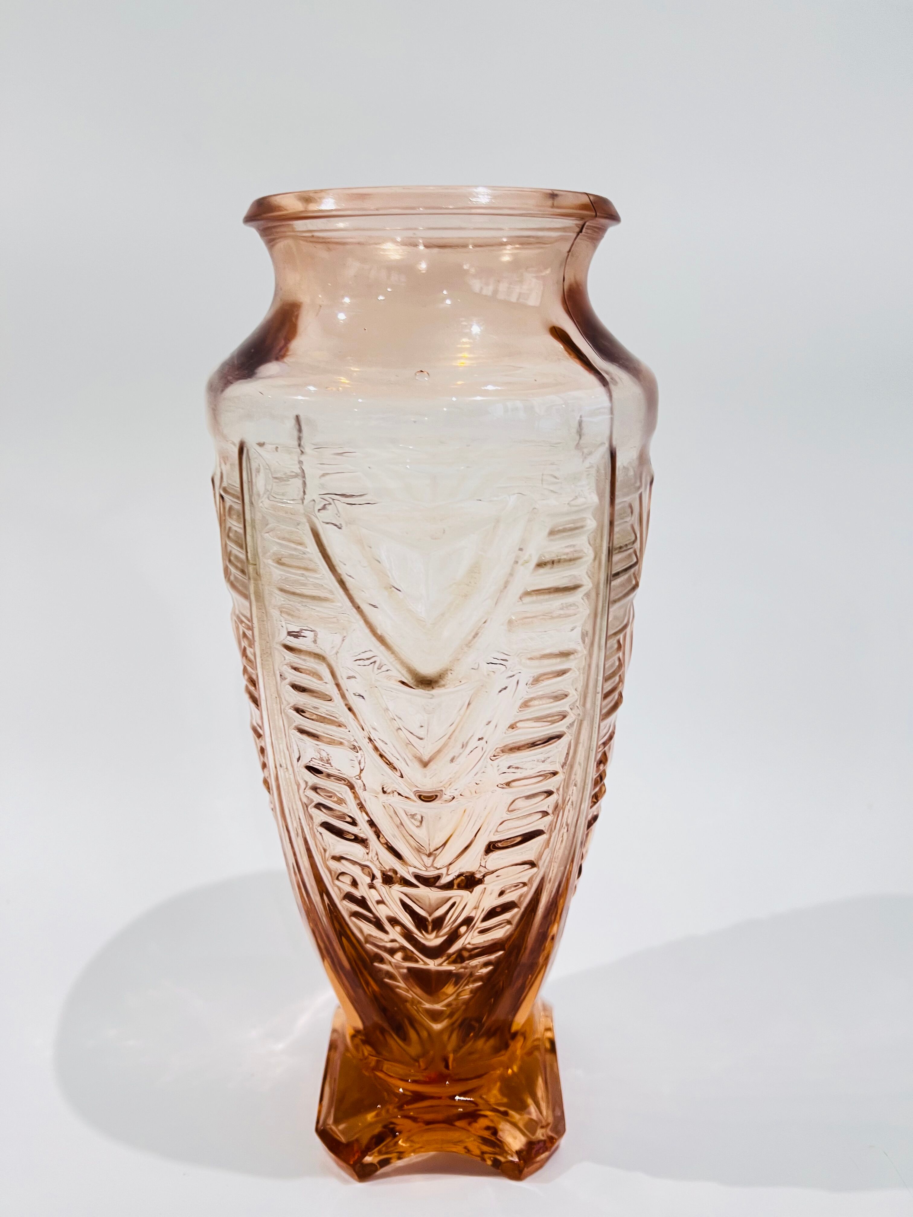 Pink glass vase