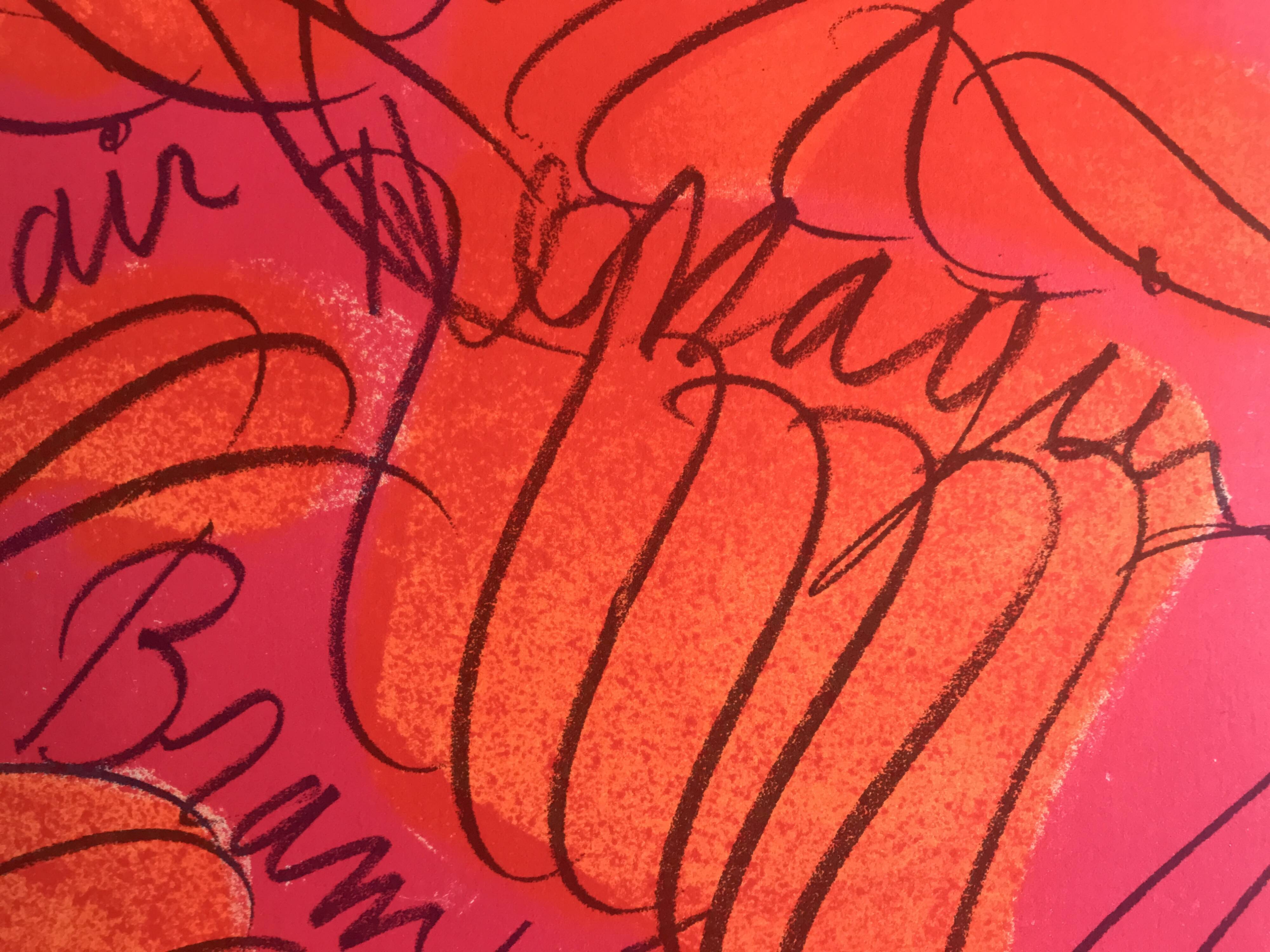 Messenger alechinsky arnal van velde, c 1980. lithograph signed in pencil