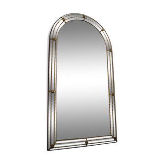 Large Venetian mirror with glazing beads and brass 110x60cm