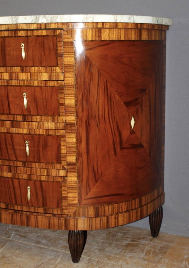 Art Deco half-moon chest of drawers circa 1925