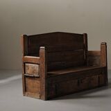 Folk art chest bench, Catalonia, 1800