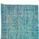 Vintage turkish rug over-dyed in teal blue color
