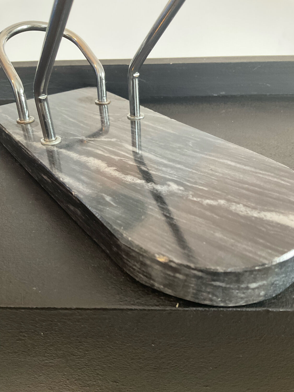 Vintage bottle holder in marble and metal