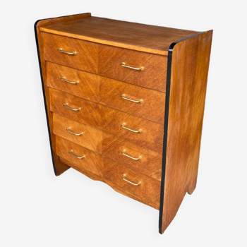 Oak veneer chest of drawers