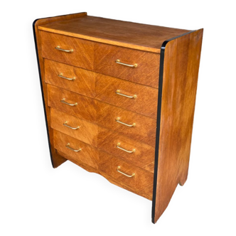 Oak veneer chest of drawers