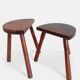 Antic Rustic Wabisabi Tripod Wooden Stools/ Accent Tables, France, Early 20th-C.