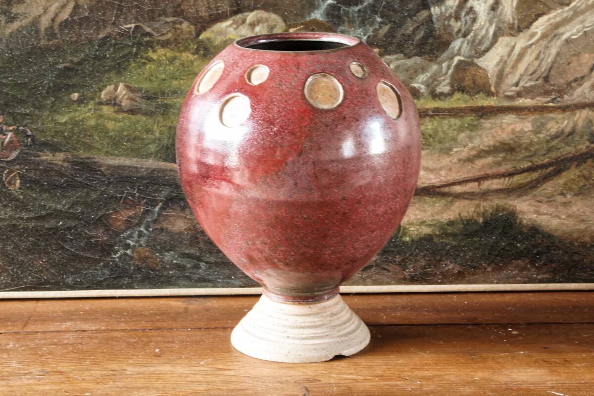Vase boule scandinave en grés émaillé